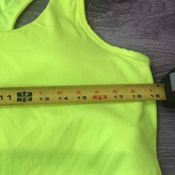 NWOT BCBGMAXAZRIA Ribbed Knit Bralette Crop Top neon yellow size XL - Picture 8 of 8